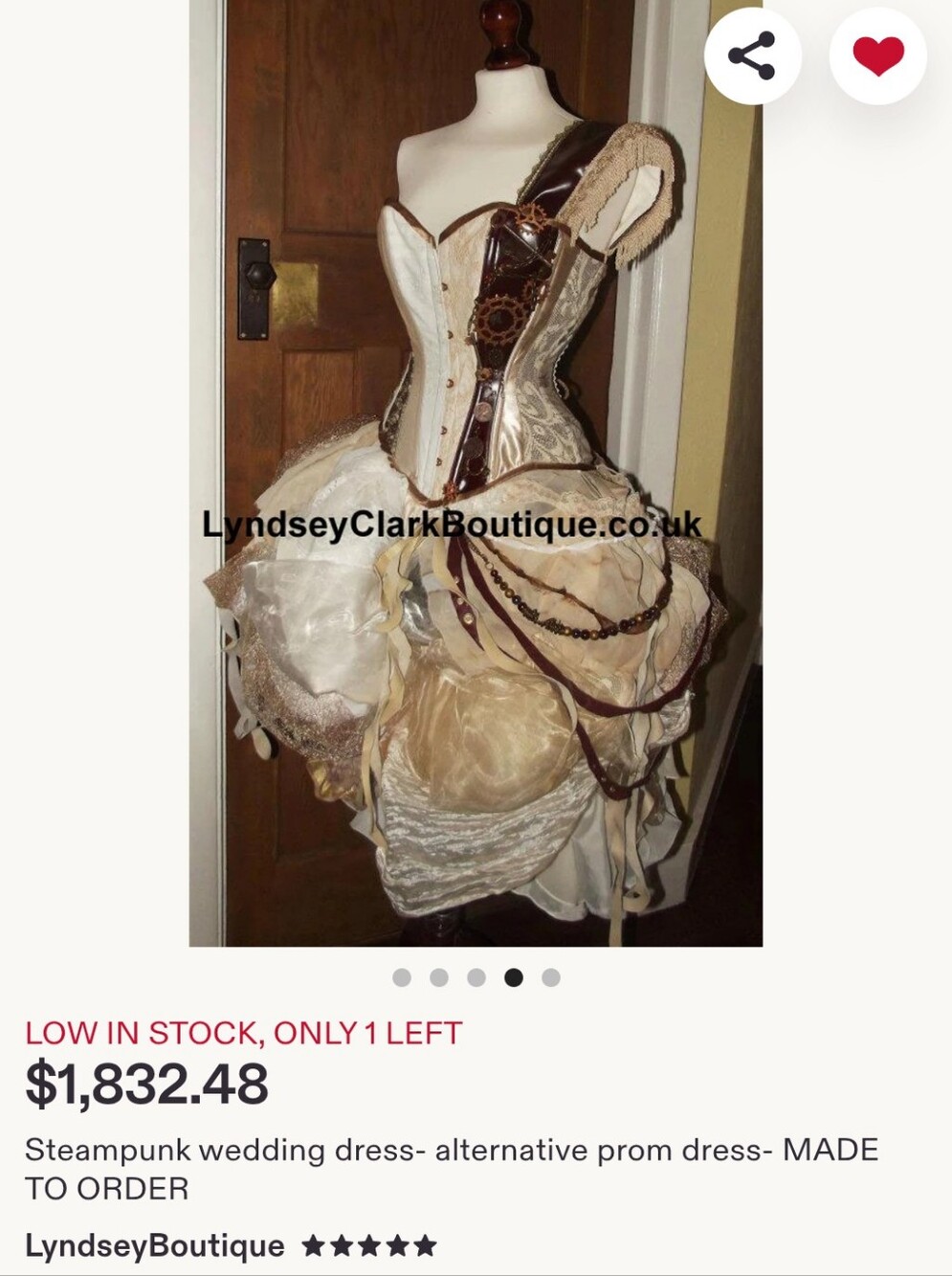 Steampunk Custom Wedding Dress (Small)